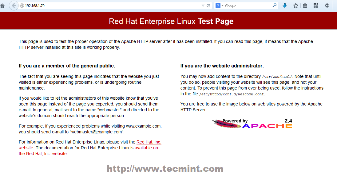 Apache Default Page