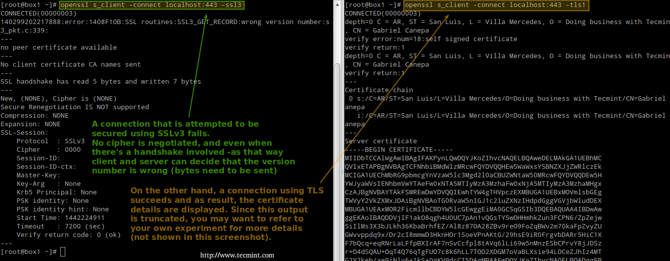 测试 Apache SSL 和 TLS 连接