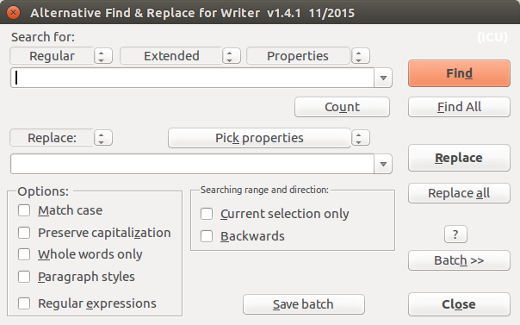 Alternative Find&amp;amp;Replace add-on