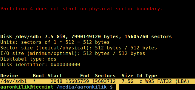 List Partition Table of Block Devices