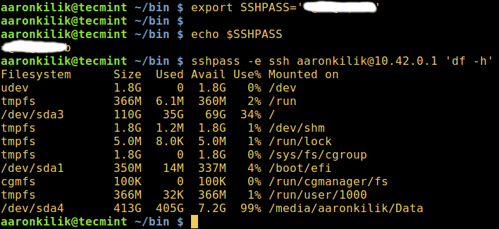 sshpass - Hide Password in Prompt