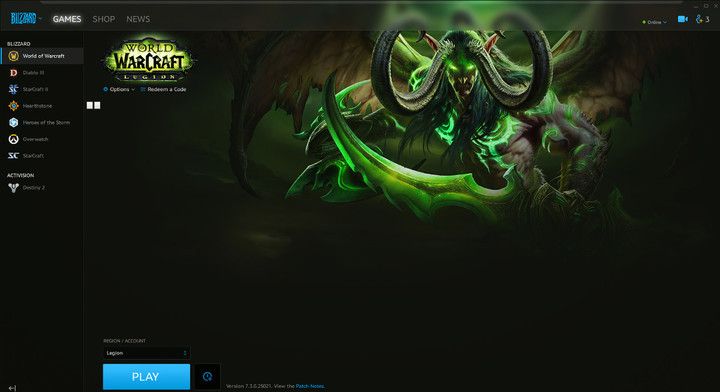 Battle.net Launcher With WoW Installed