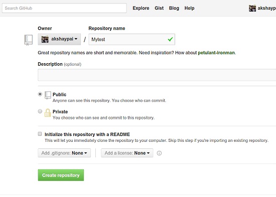 Creating a repository on GitHub