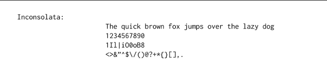 Inconsolata 示例
