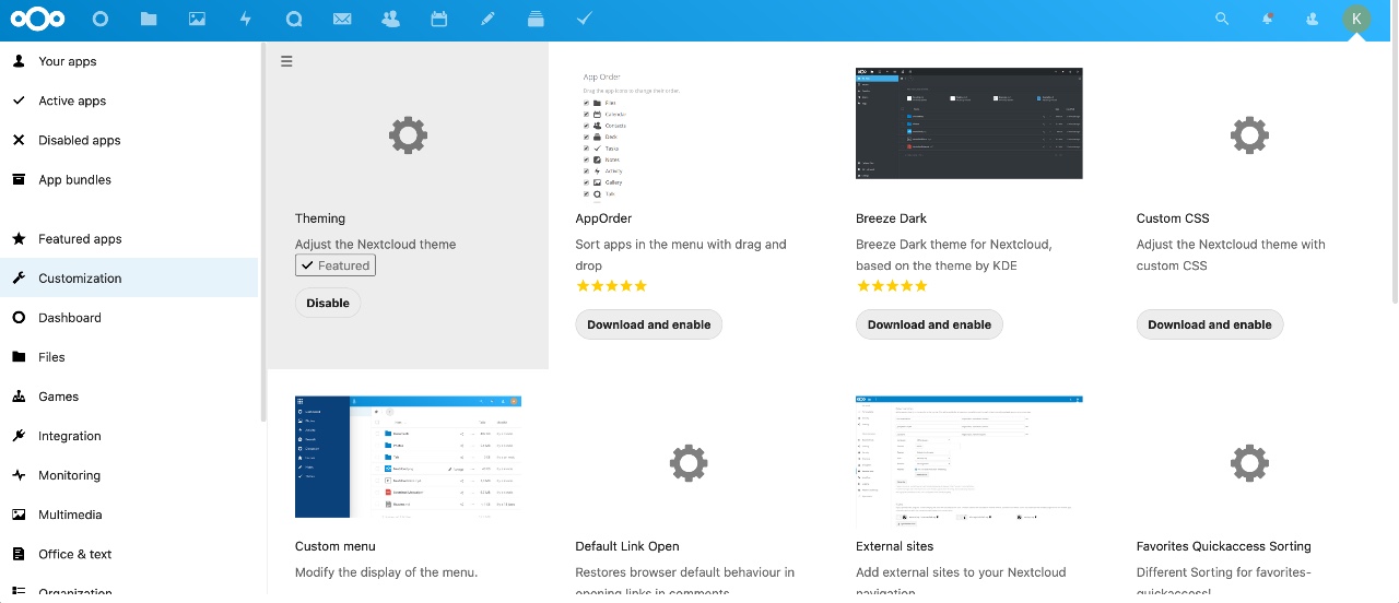 NextCoud App Interface