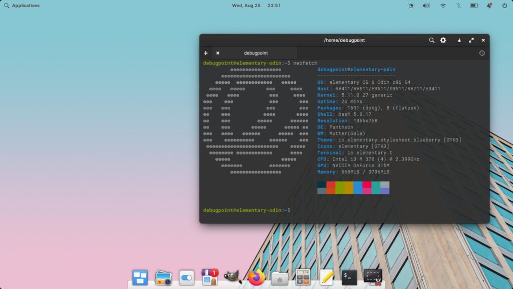 elementary OS 6 ODIN Desktop