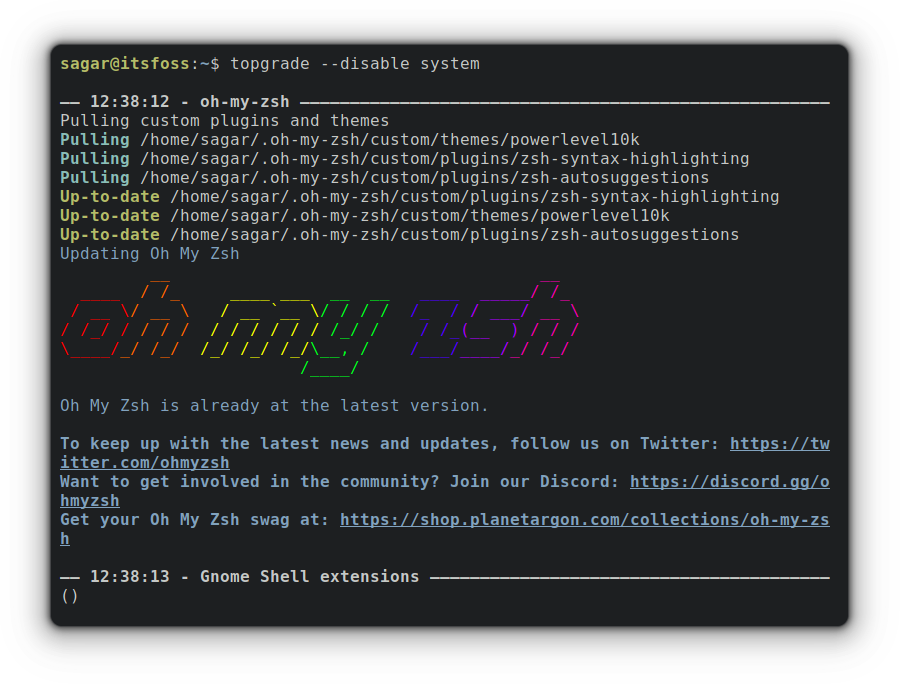 Topgrade disable system