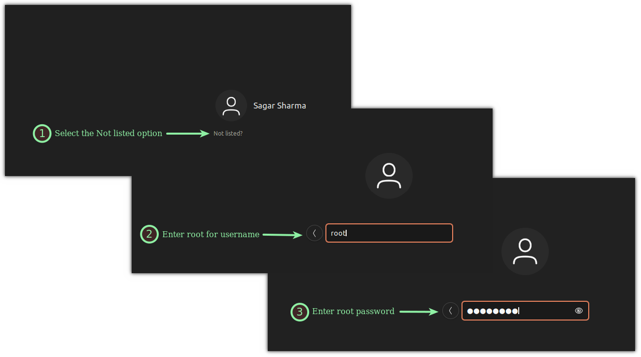 Login as a root in ubuntu desktop