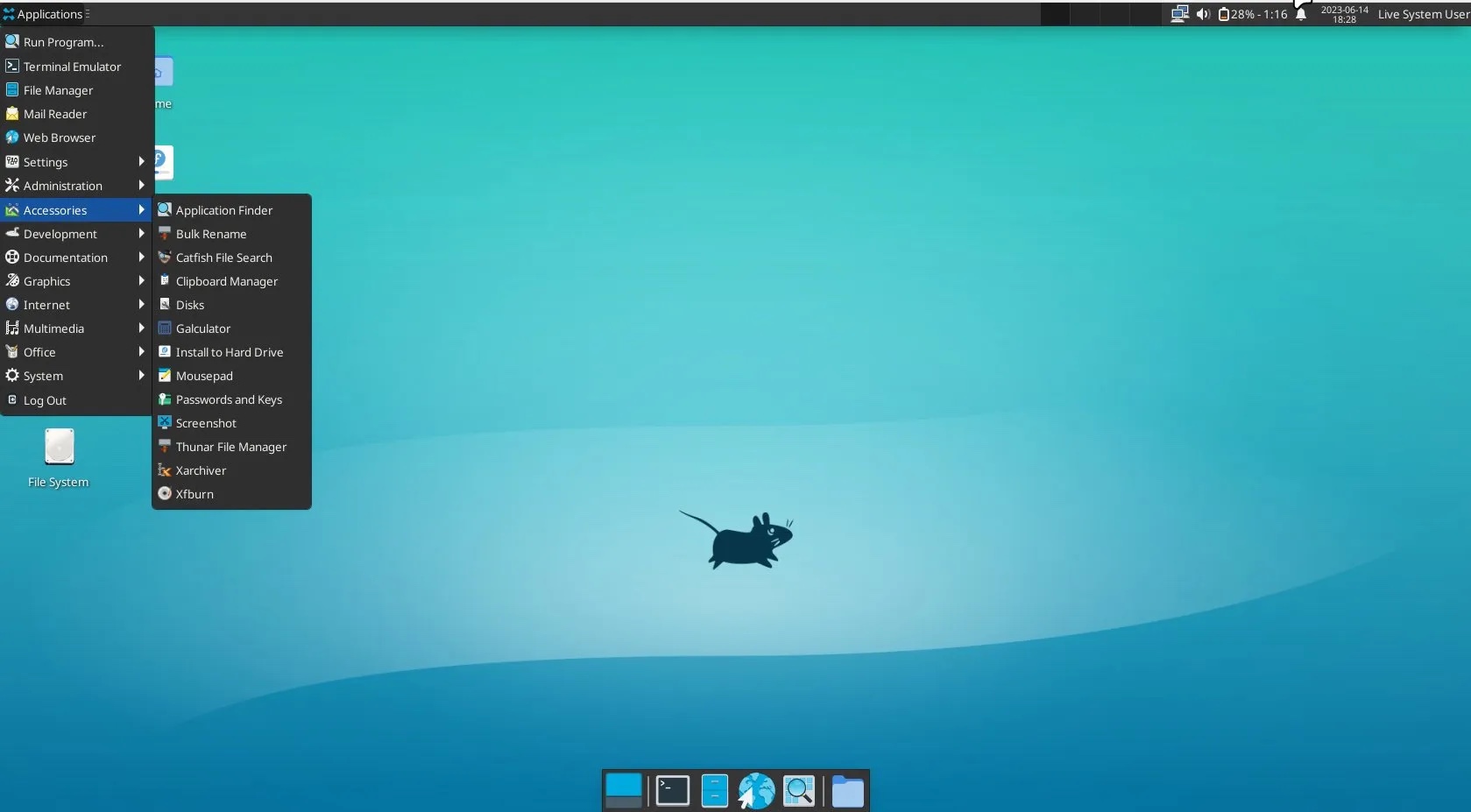 Fedora Linux 中的 Xfce