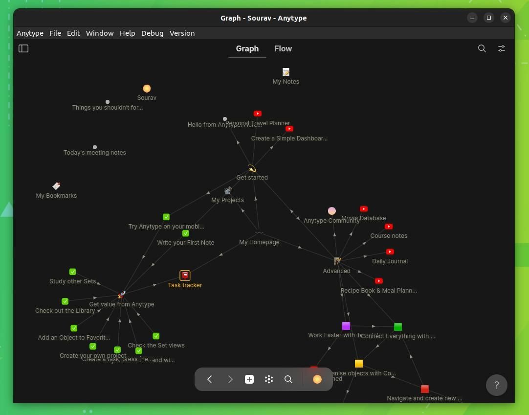 a screenshot of anytype’s graph view